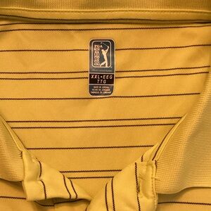 PGA Tour Yellow Polo with Black Stripes